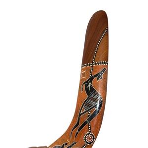 Australian Wooden Boomerang Hand Painted Special Piece Vintage Unique Souvenir